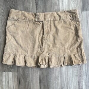 Y2K Massimo Size 11 Corduroy Mini Skirt Fitted Festival Indie Boho Brown Preppy